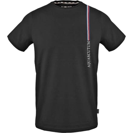 Aquascutum Heren Crew Neck Regular T-shirt (Zwart)