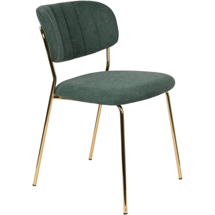 Housecraft Living Jolien Eetkamerstoelen Goud/ Donkergroen - Set van 2