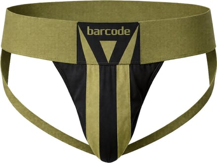 Barcode Berlin Jockstrap Zuri Darkarmy/Black - MAAT M - Heren Ondergoed - Jockstrap voor Man - Mannen Jock