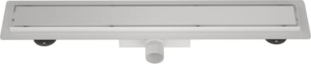 Mat wit RVS Douchegoot compleet met flens 100x7x6,7cm gesloten rooster