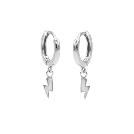 Karma - Hinged Hoops Symbols Lightning Silver M1955hin