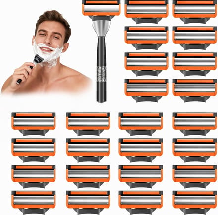 Reservemesjes Mannen - Scheermesjes Set - Dagelijks Scheren - Huidvriendelijk - 24 Stuks - Blauw