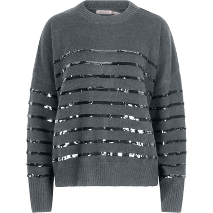 EsQualo Sweater Striped Sequins Grey Taglia: XS/S | Maglioni a maglia Outlet | Donna | Grigio