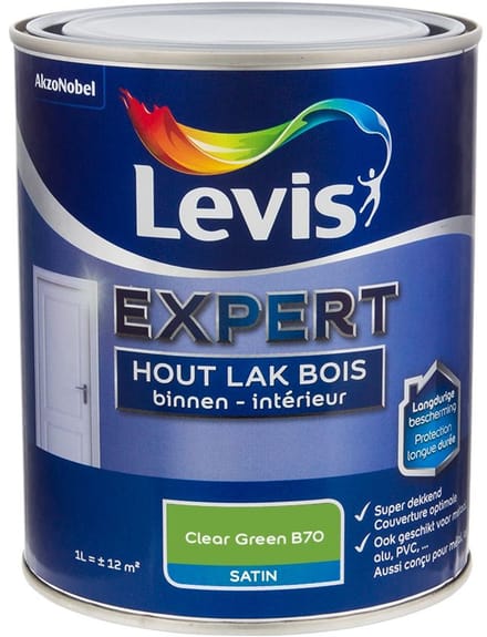 Levis - Expert Hout Lak Binnen Satin Mix - Clear Green B70 - Mengverf - 1 L