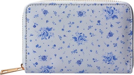 Juleeze Portemonnee 10x15 cm Wit Blauw Polyester Roosjes