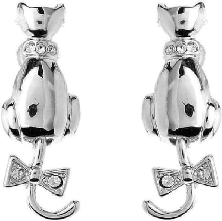 Behave - Oorbellen kat zilverkleur - Schattig & Speels - Feestlook