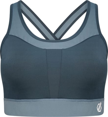 Dare2B, Mantra Dames Sportbeha, Blauw/Grijs, Maat L