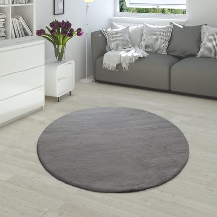 Vachtkleed Fluffy antraciet 200 cm rond