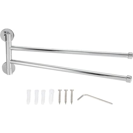 Porte-serviettes mural pivotant pour salle de bain (2 bras) white