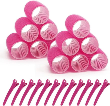 12 Stuks Medium Haarrollers Zelfklevend voor Volumekrullen zonder Hitte