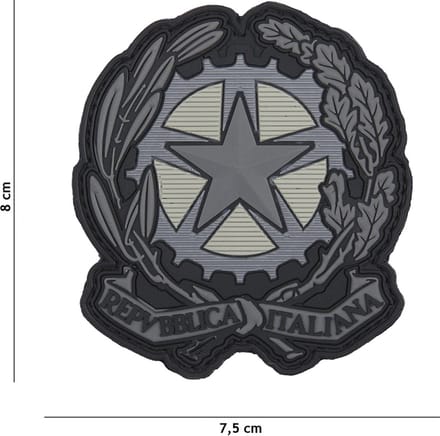 Embleem 3D PVC Italiaanse ster grijs