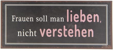 Clayre & Eef Tekstbord 30x13 cm Bruin Metaal