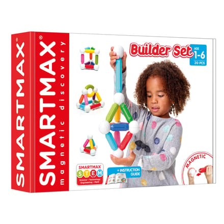 SmartMax My First Builder Set - Magnetisch Bouwspeelgoed - 20-Delige Set met Gebogen Staven - Educatief Speelgoed voor Peuters - Vanaf 1 Jaar