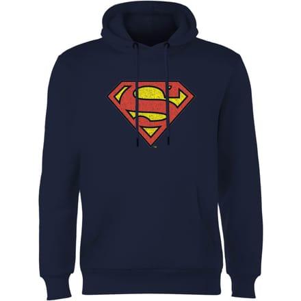Official Superman Crackle Logo Hoodie - Navy - S