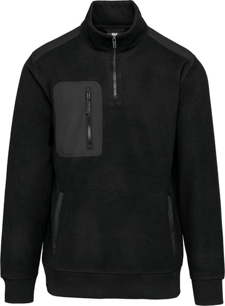 Pullover/Cardigan Unisex M WK. Designed To Work 1/4-ritskraag Lange mouw Black 100% Polyester