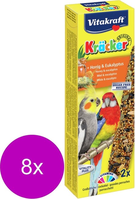 Vitakraft Valkparkiet Kracker 2 stuks - Vogelsnack - 8 x Honing
