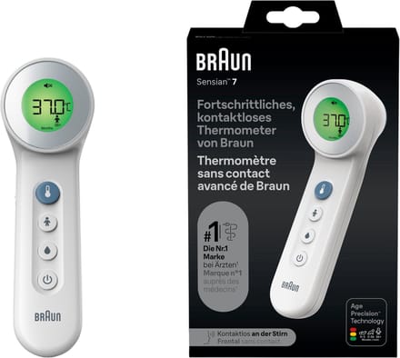 Braun 3-in-1 no touch Thermometer BNT400 - Voorhoofd - Koortsthermometer - Infrarood Lichaamsthermometer