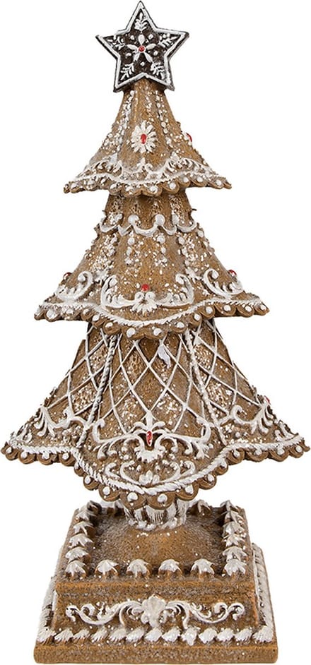 Clayre & Eef Kerstdecoratie Kerstboom 32 cm Bruin Polyresin