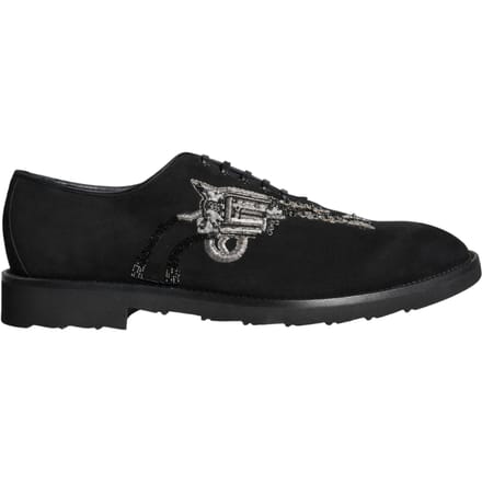 Dolce & Gabbana Zwarte Suède Sicilia Veterschoenen