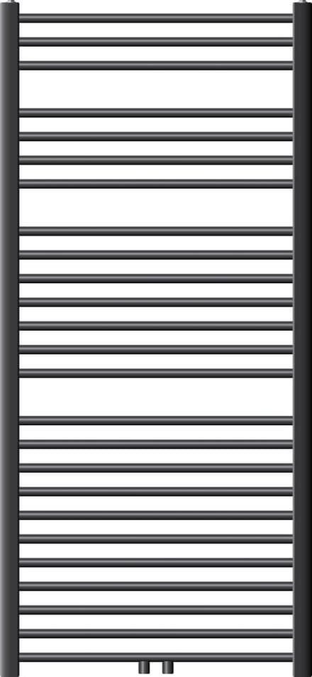 ECD Germany Badkamerradiator Sahara - 750 x 1500 mm - antraciet - gebogen met middenaansluiting - handdoekverwarmer handdoekdroger radiator