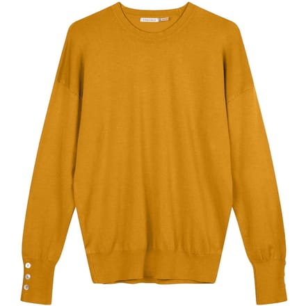 EsQualo Sweater Basic Button Slve Cuff Mustard Taglia: XS | Maglioni a maglia Outlet | Donna | Giallo