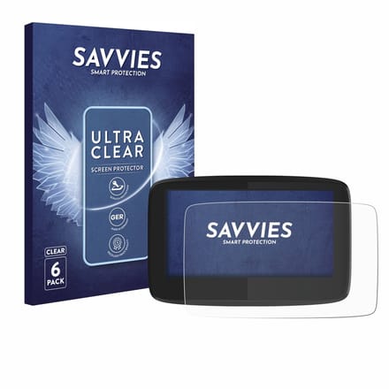 Savvies - Screenprotector voor TomTom GO 620 - Folie Beschermfolie transparant 6 Stuks