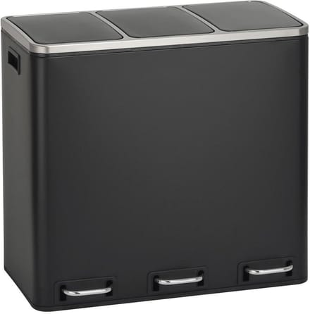 Pedaalemmer 54 Liter met Afvalscheiding - Design Zilver