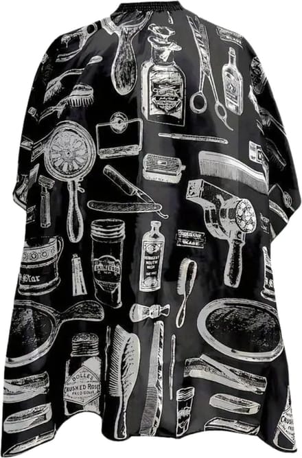 Nivard Baardschort - Beard Bib - Scheerschort - Baard Cape - Kappersmantel - Kapmantel - Zwart