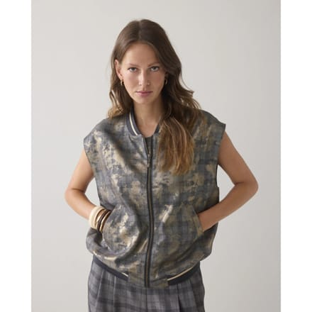 Summum 9s141-12279 990 gilet check with foil black