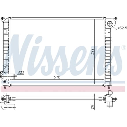 Radiator, motorkoeling NISSENS 69700A