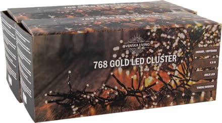 Svenska Living cluster kerstverlichting -2x st -goud -450 cm -768 leds