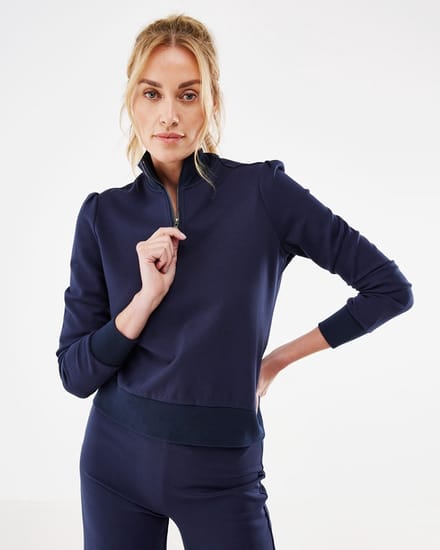 Mexx Zip Collar Sweat Navy - Maat L