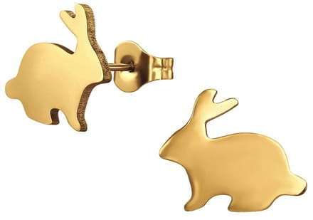 CS Joy - konijn oorbellen - chirurgisch staal - 13 x 10 mm - ip/pvd gold plated