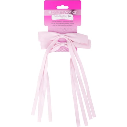 brushworks Satin Hair Bow Duo Pink 2 st