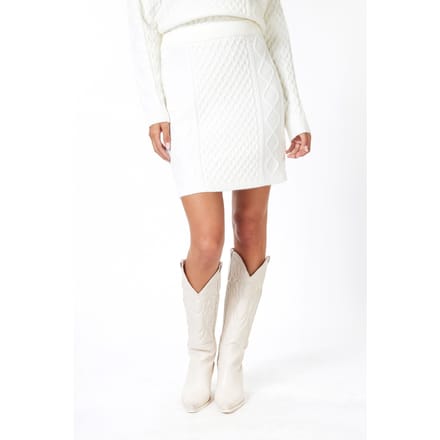EsQualo Skirt Cable Off White Größe: S | Miniröcke Outlet | Damen | Weiß