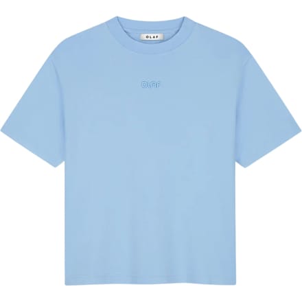 Olaf Retro Logo Boxy Tee T-shirts Lichtblauw W240101
