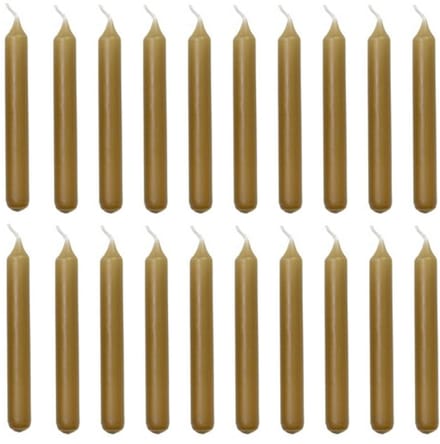 Rustik Lys - Potloodkaarsen - Extra smal - Ø 1,2 cm - Camel - Klein - 20 stuks - 1,2 x 10cm