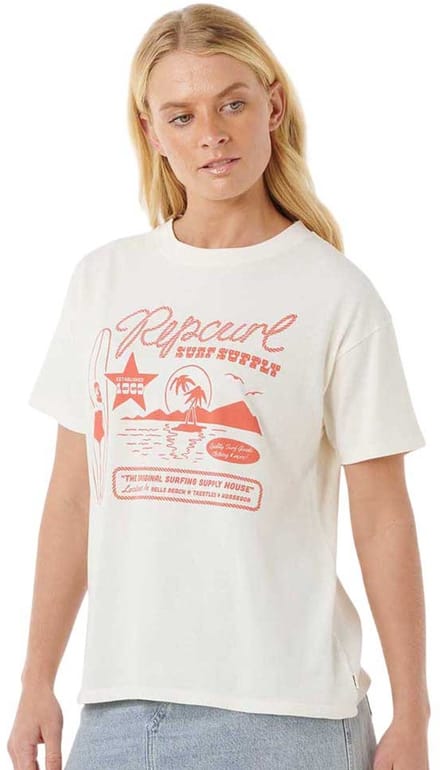 Rip Curl Surf Supply Relaxed T-shirt Met Korte Mouwen Wit M Vrouw