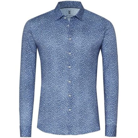 Desoto Overhemd Multi Mini Leaves Blauw / male