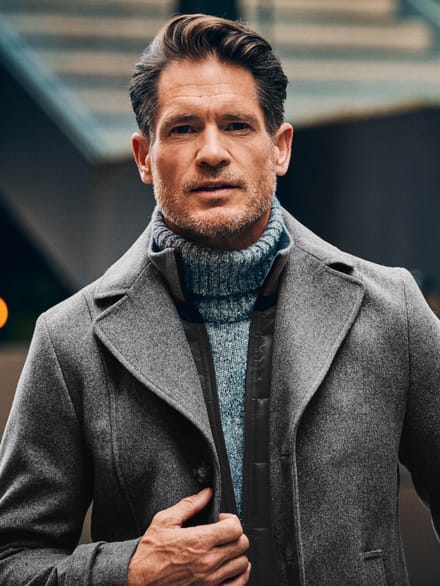 Steppin' Out Caban Coat Wol Grijs - Maat 48 - Heren - Mantels