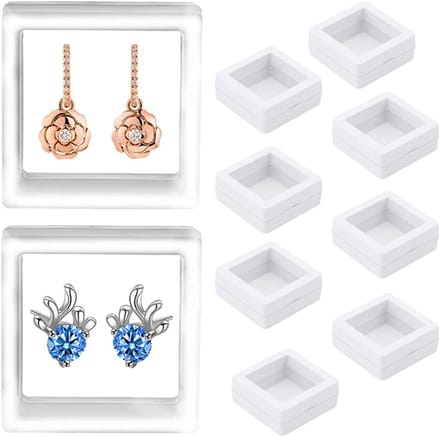 Drijvende Display Case - Sieraden Houder - Sieraden Opbergen - PE Film - 11x11x2 cm - Wit