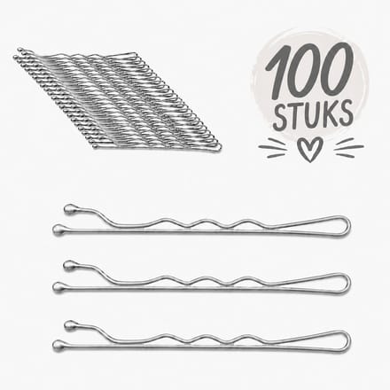 Haar in Stijl® 100 Bobby Pins Zilver - Schuifspelden 5 cm - incl Bakje