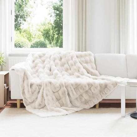 vidaXL - Antislip - deken - van - imitatie - konijnenbont - Olite - 4 - st - Wit