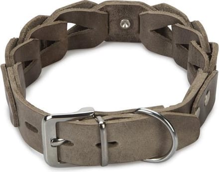 Beeztees Connex - Halsband Hond - Leer - Grijs - 55 cm x 30 mm