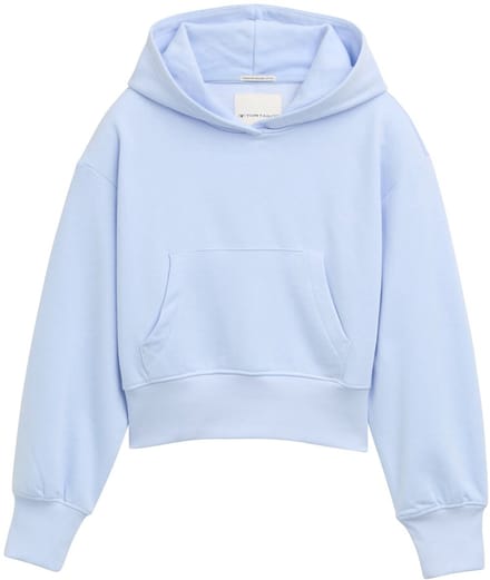 Tom Tailor - Cropped hoodie - Maat 128 - pale morning blue