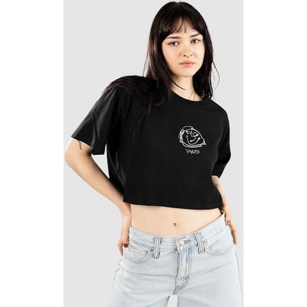 Vans Grinning Face Relax Crop T-Shirt zwart