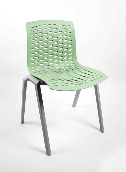 Kantinestoel Flex Frame Grijs Zitting Groen