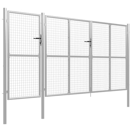 Portail de Jardin en Acier 400x150 cm Argenté