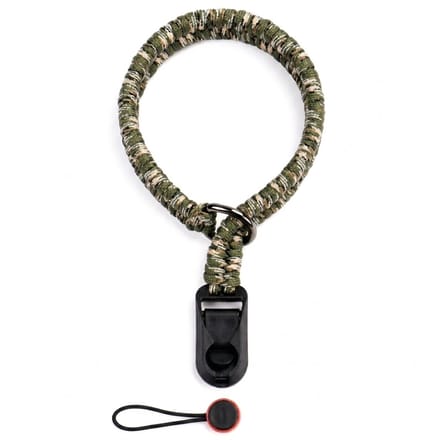 Camouflage groene verstelbare camera polsband met snelkoppeling – DSLR en spiegelloze camera hand strap met metalen ring