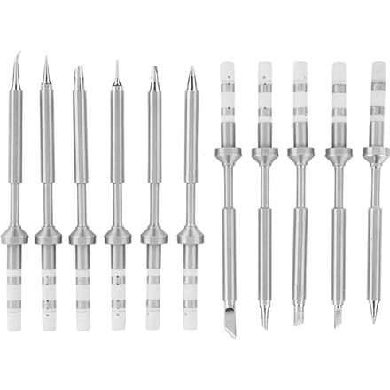 Mini Pointes de Fer à Souder en Acier Inoxydable de Rechange pour Fer à Souder TS100 (Ensemble de 11 pièces)